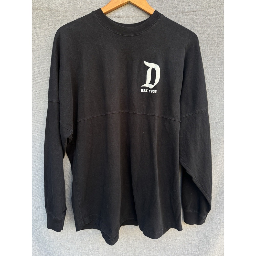 Disney Spirit Jersey Disneyland Resort Shirt Black Unisex Large Puff Print Tee - Picture 2 of 6